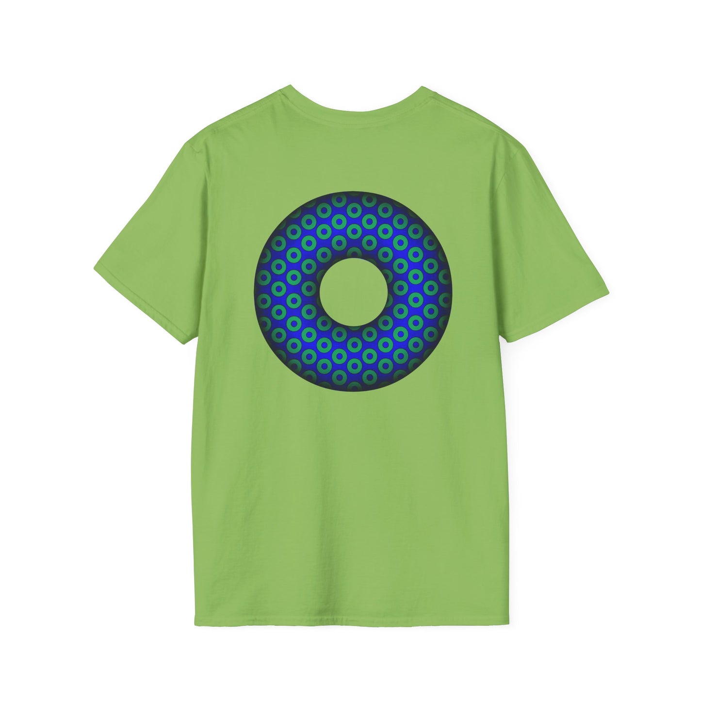 Plain Donuts/Unisex Soft-Style - "Plain Paradoxical Grided Donuts" - light green/blue donuts