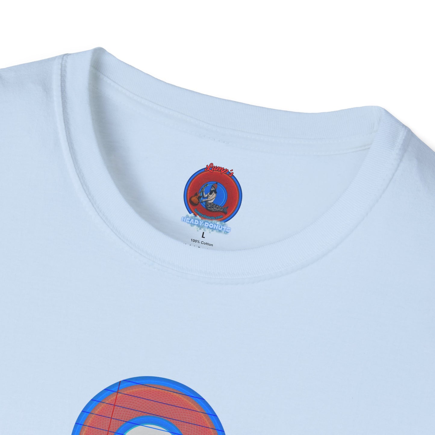 Coffee Traders Tee - Unisex Soft-Style - "Tasty Coffee" - paradoxical donut/rustic red donut - variant 1 - tasty front/logo back