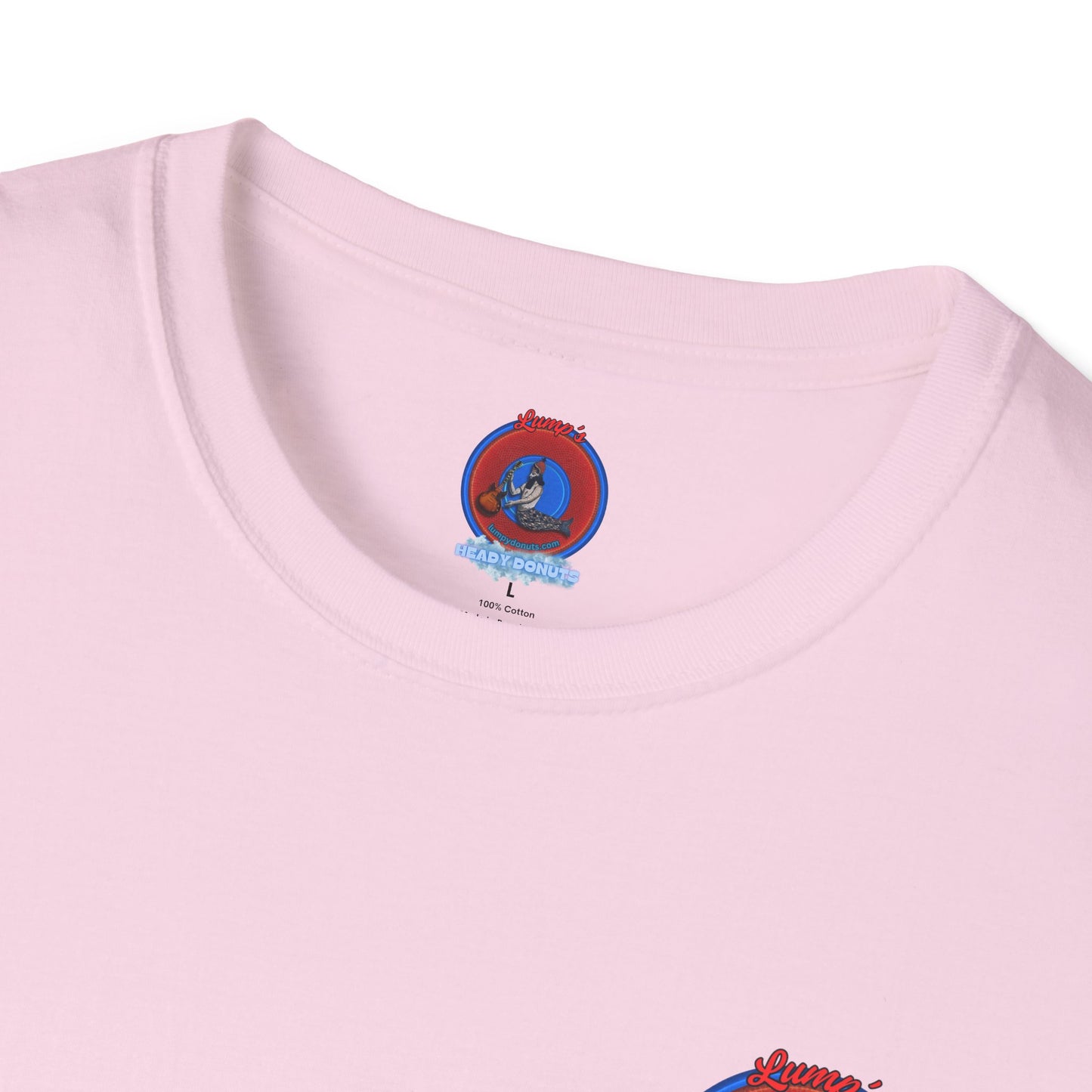 Classic Donut Tee - Unisex Soft-Style - "Lump's Heady Donuts Logo" - series 1.0  - red donut