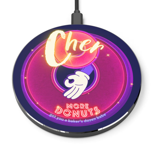 The Flow - Wireless Lumpy Donut Chargers - "Cher-ing is Caring Donut Charger" - vivid magenta donut - variant 1 - [*charitable donut]