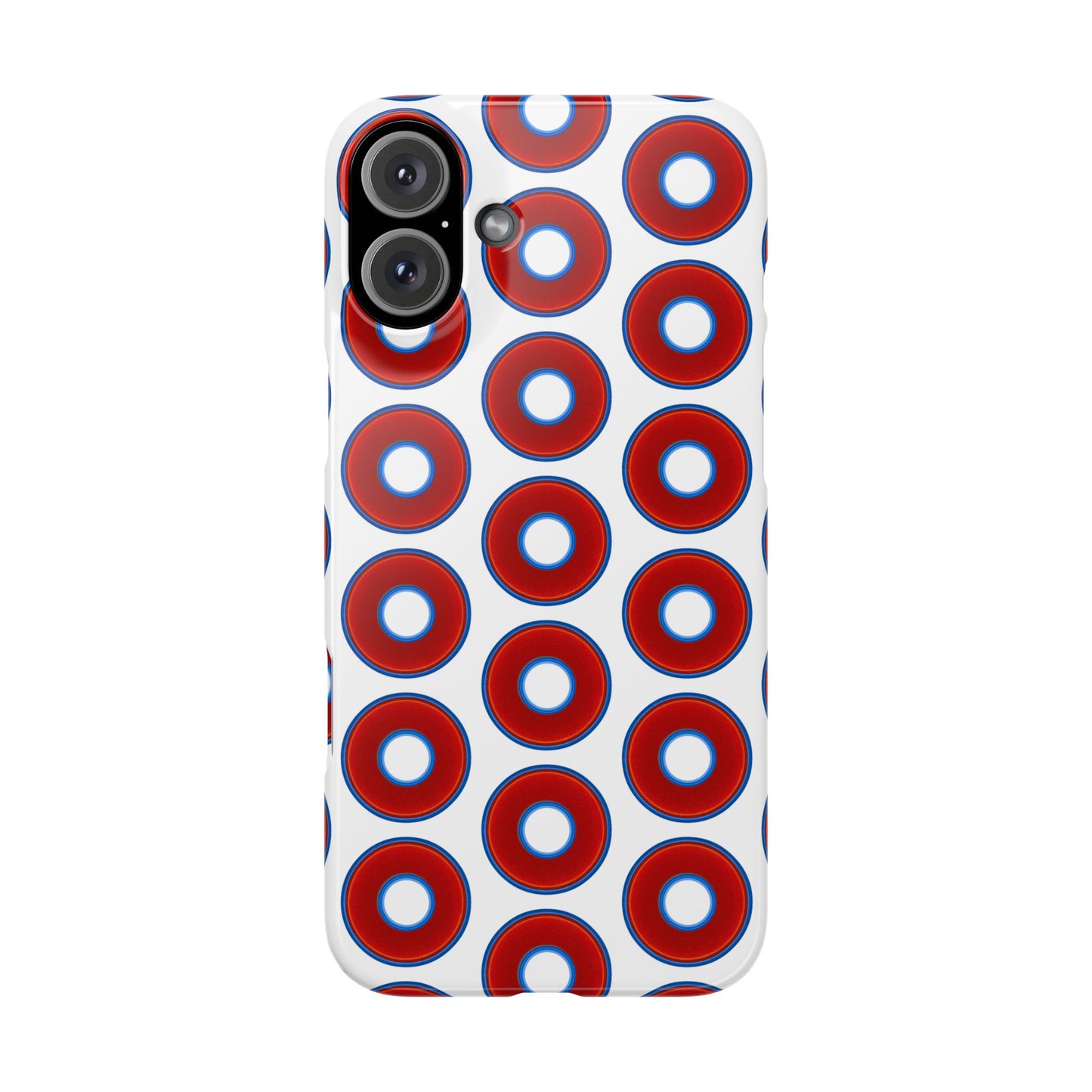 Lumpy Donut Snap Case - red vivid donut print w/white background