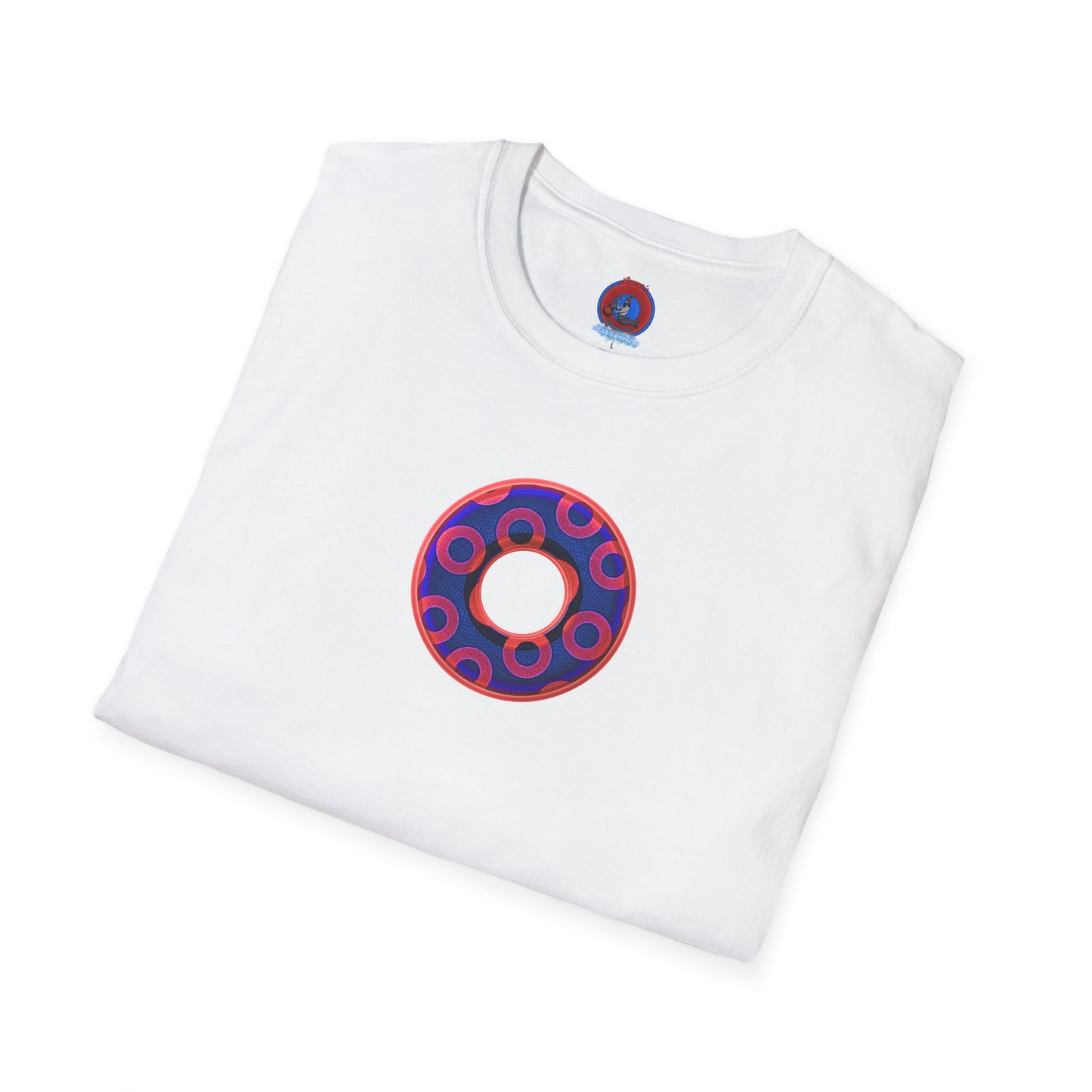 Plain Donuts/Unisex Soft-Style - "Plain Rustic Paradoxical Donuts" - red/dark royal blue donuts
