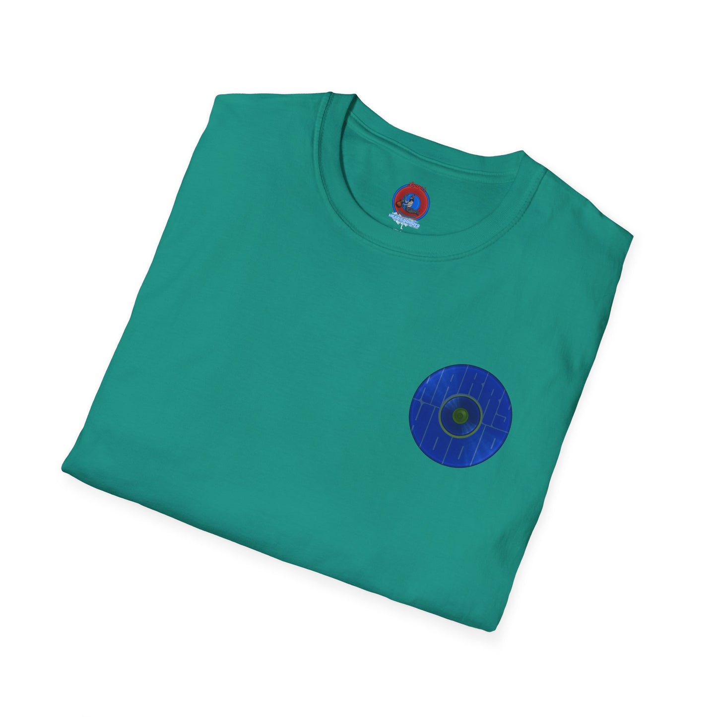 Classic Donut Tee - Unisex Soft-Style - "Harry's Hoodlum Donut" - series 1.0  - variant 3 - lights off/blue donut(s)