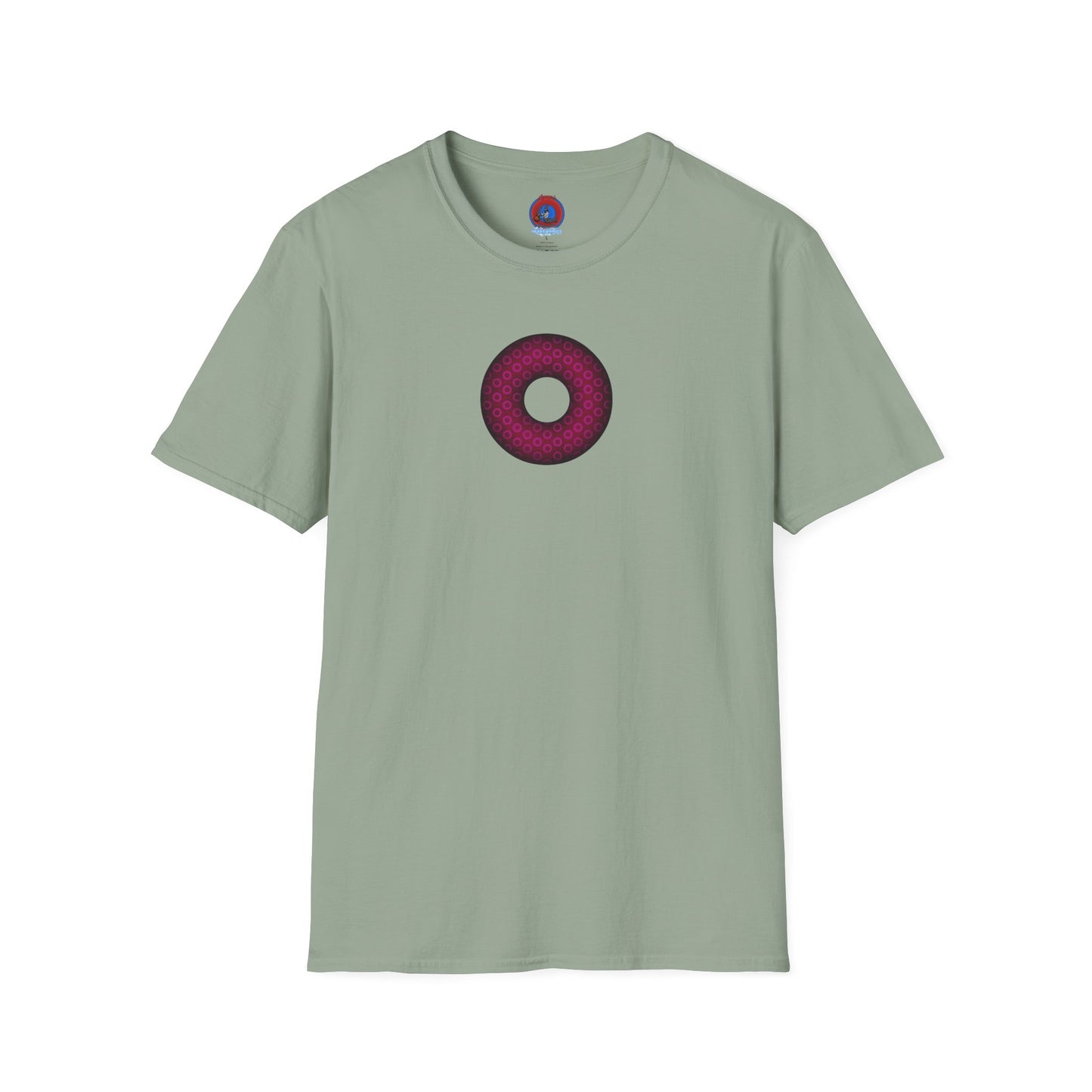 Plain Donuts/Unisex Soft-Style - "Plain Paradoxical Grided Donuts" - dark magenta/burgundy donuts