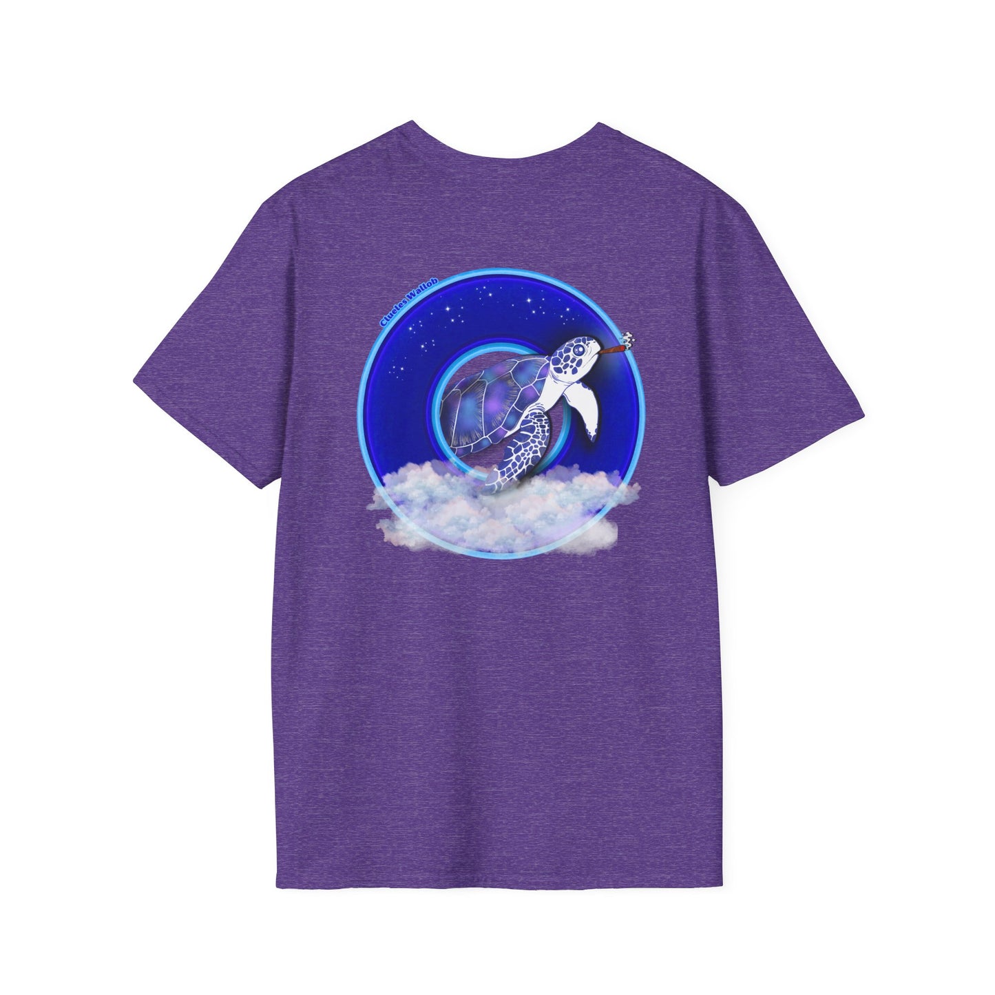 Classic Donut Tee - Unisex Soft-Style - "Clueless Wallob's Donuts" - vivid blue sky donut