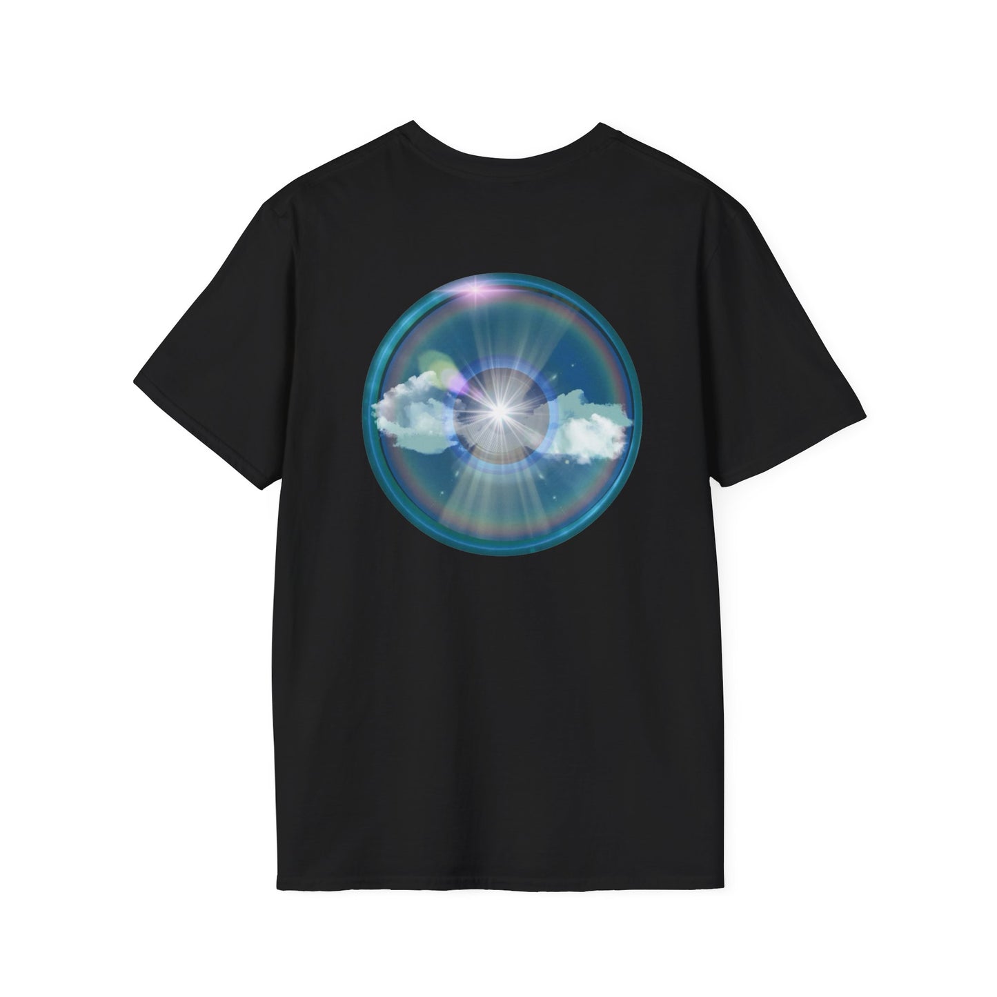 Classic Donut Tee - Unisex Soft-Style - "The Divided Donut" - variant 3 - blue donut [*50% to The Divided Sky Foundation]
