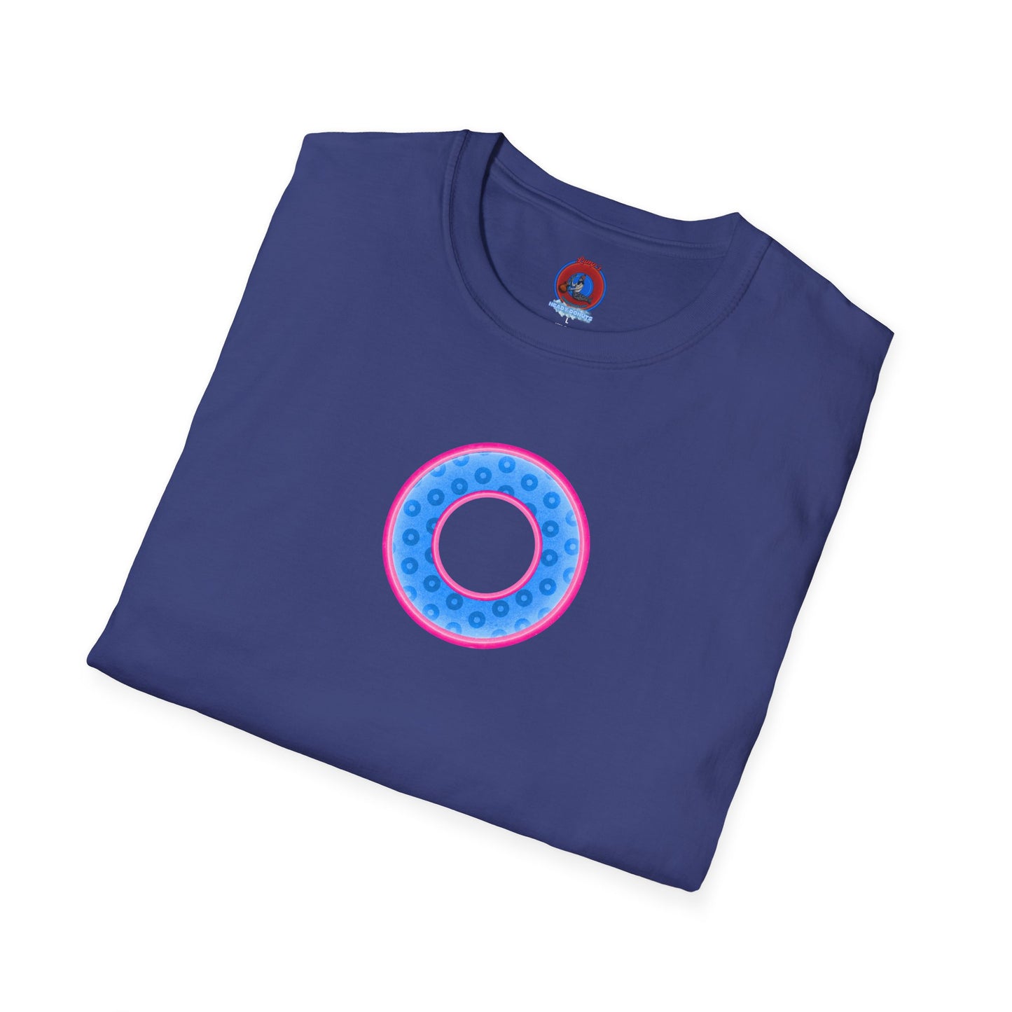 Plain Donuts/Unisex Soft-Style - "Plain Wide Mouthed Paradoxical Donuts" - light blue/pink donuts