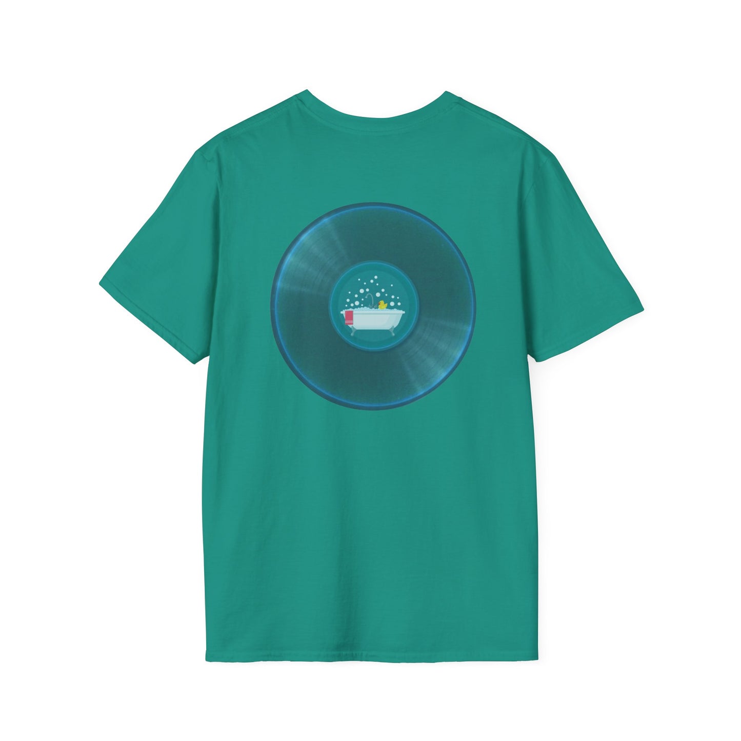 Classic Donut Tee - Unisex Soft-Style - "Bathtub Fun" - dark aquamarine donut
