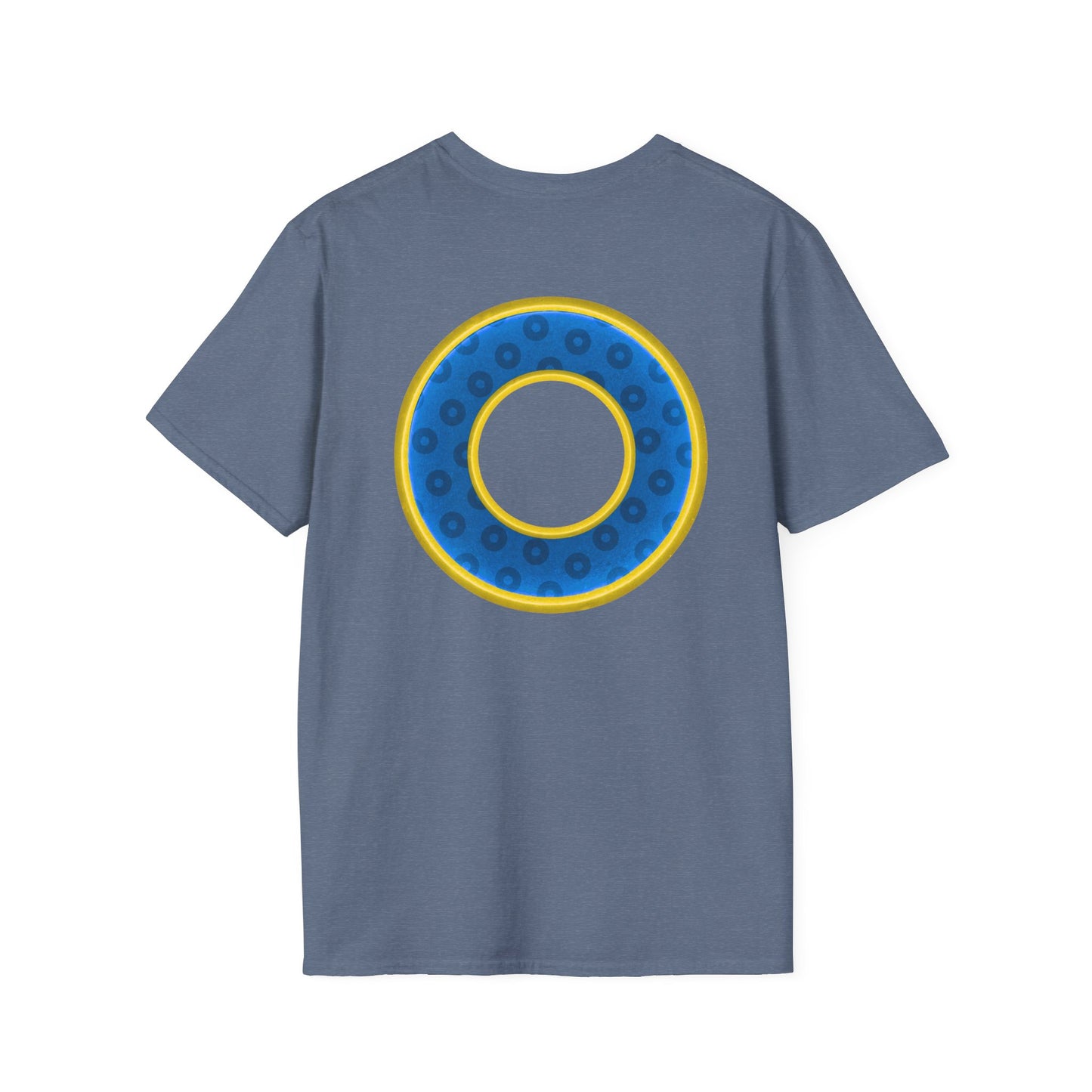 Plain Donuts/Unisex Soft-Style - "Plain Wide Mouthed Paradoxical Donuts" - blue/yellow donuts