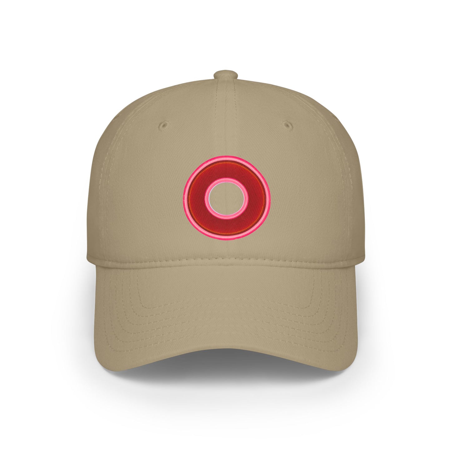 Lumpy Donut Baseball Cap - "Plain [Mary] Jane" - rustic red donut w/