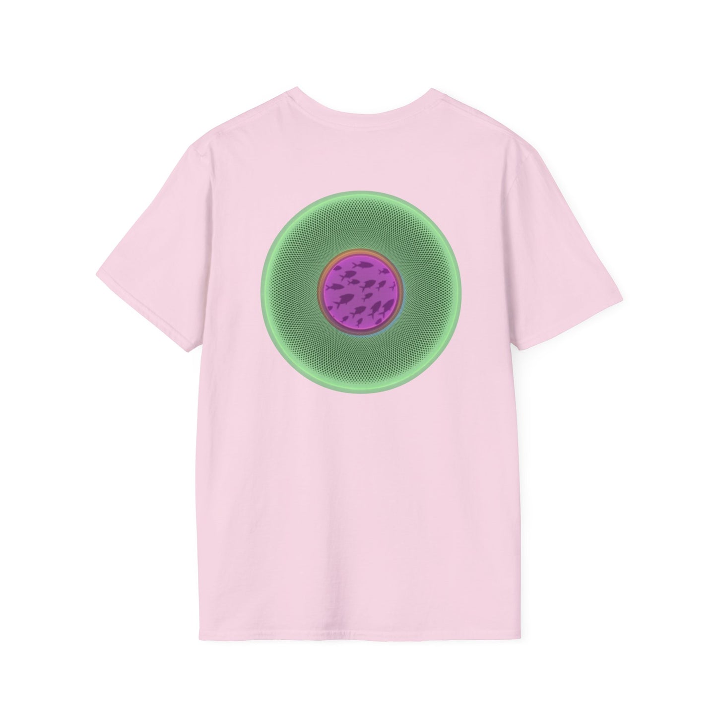 Classic Donut Tee - Unisex Soft-Style - "Swimming By" - variant 1 - series 1.0 - florescent green donut