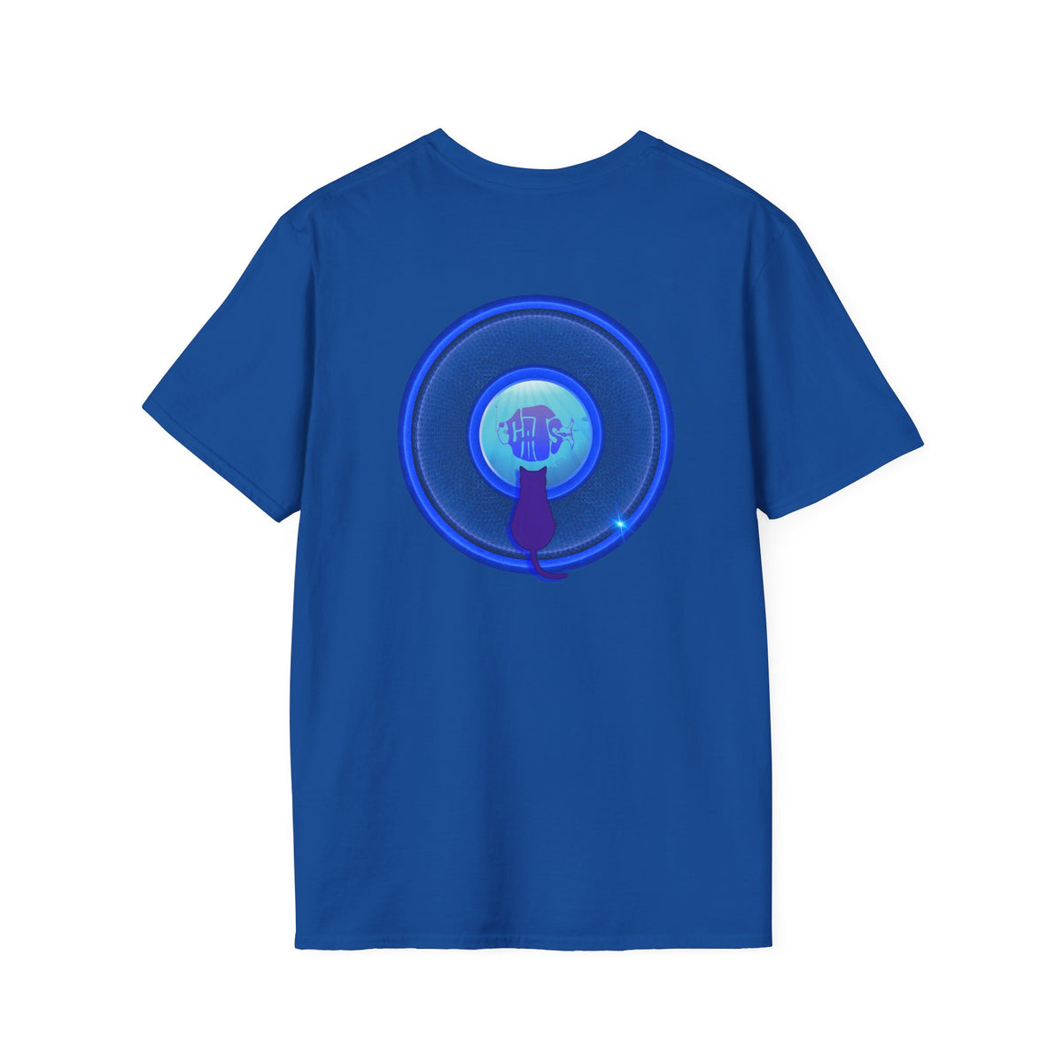 Classic Donut Tee - Unisex Soft-Style - "Cats: The Donut" - rustic blue/blue donut - variant 2
