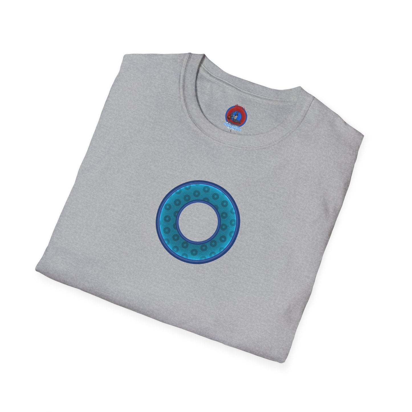 Plain Donuts/Unisex Soft-Style - "Plain Wide Mouthed Paradoxical Donuts" - aquamarine/dark blue donuts