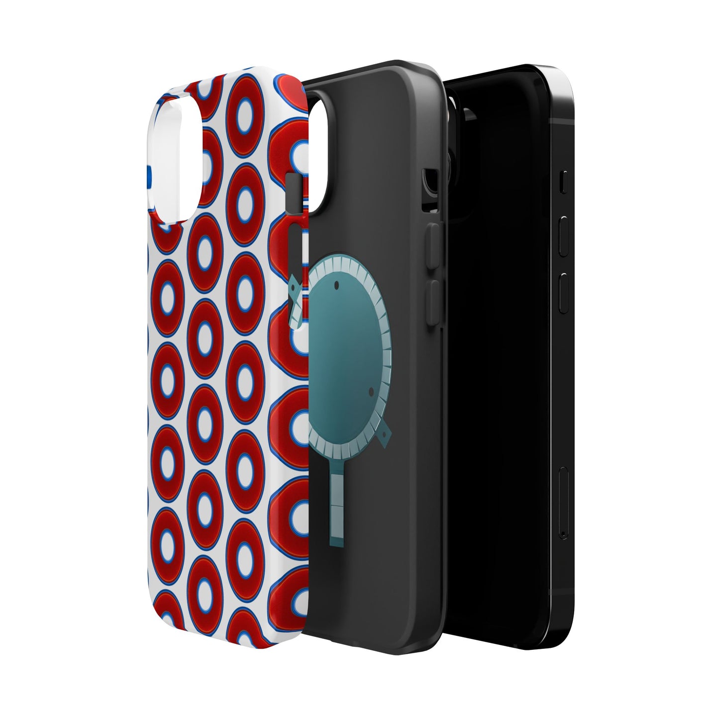 Magnetic Tough Donut Case - red vivid donut print w/white background