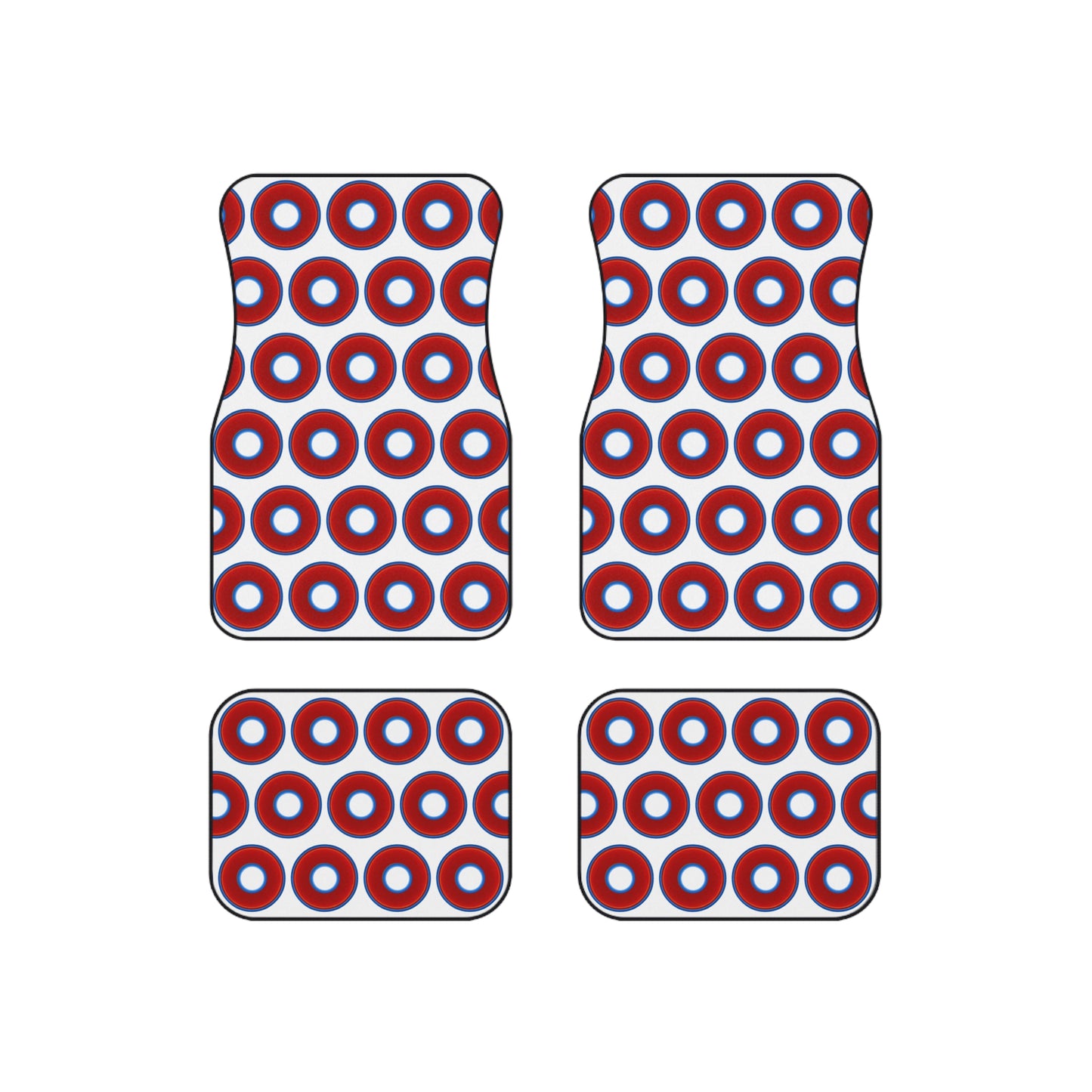 Contacted Car Mats - vivid donut print w/white background