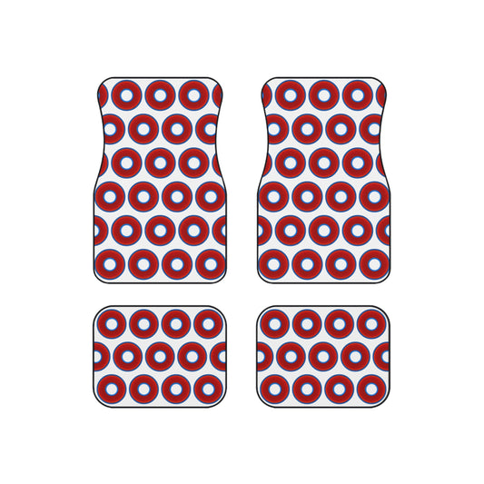 Contacted Car Mats - vivid donut print w/white background