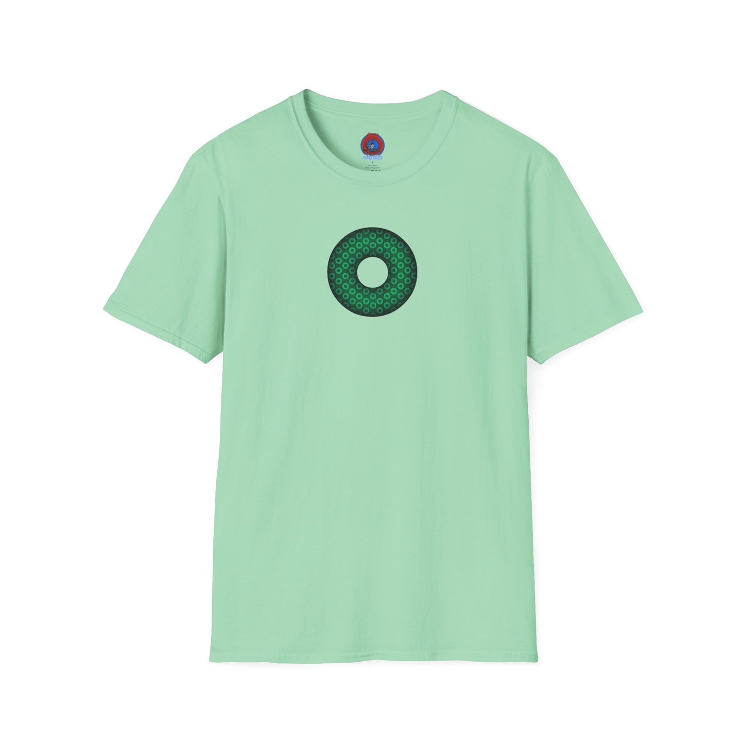 Plain Donuts/Unisex Soft-Style - "Plain Paradoxical Grided Donuts" - green/dark green donuts