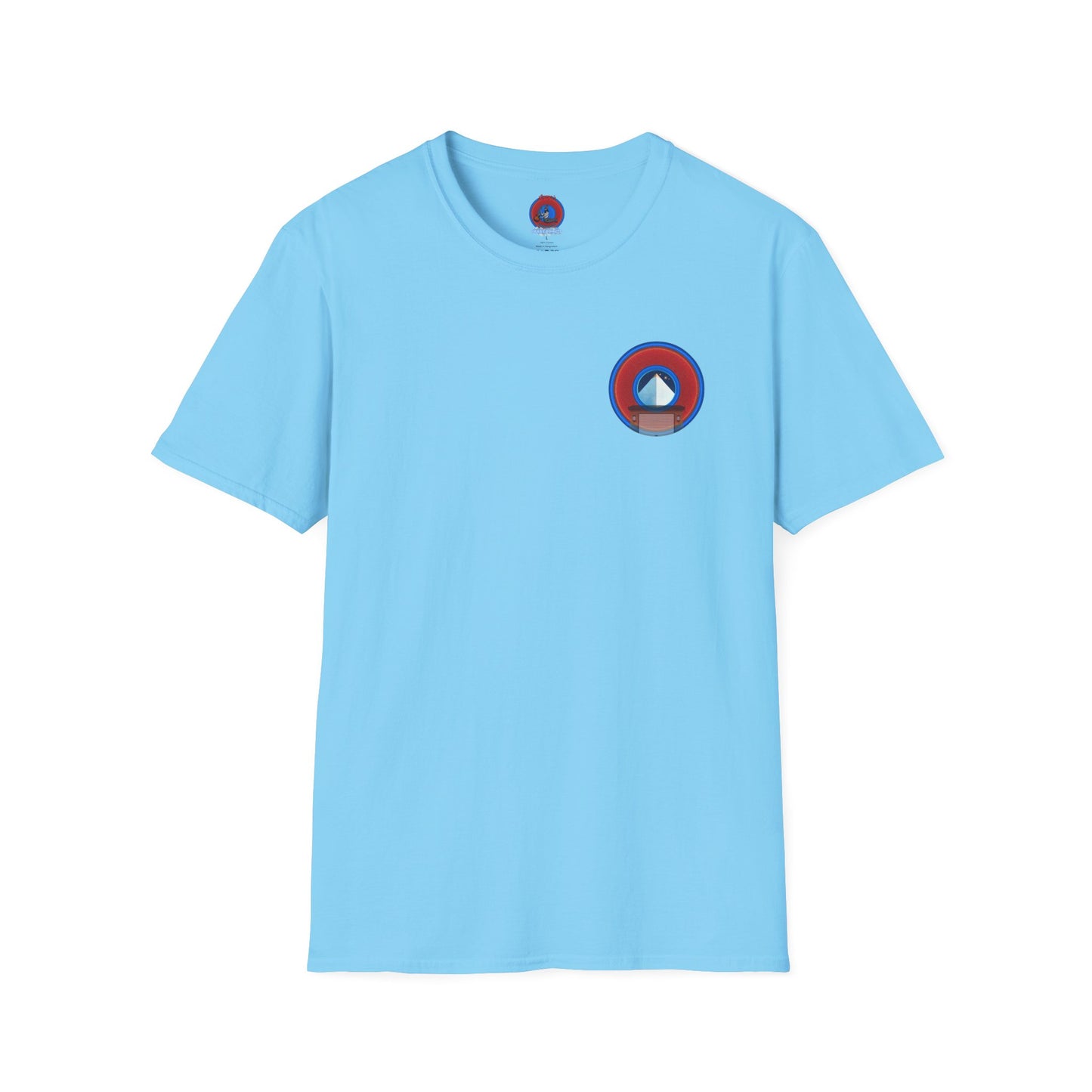 Classic Donut Tee - Unisex Soft-Style - "Limestone Donuts so Large" - variant 2 - red donuts w/garage