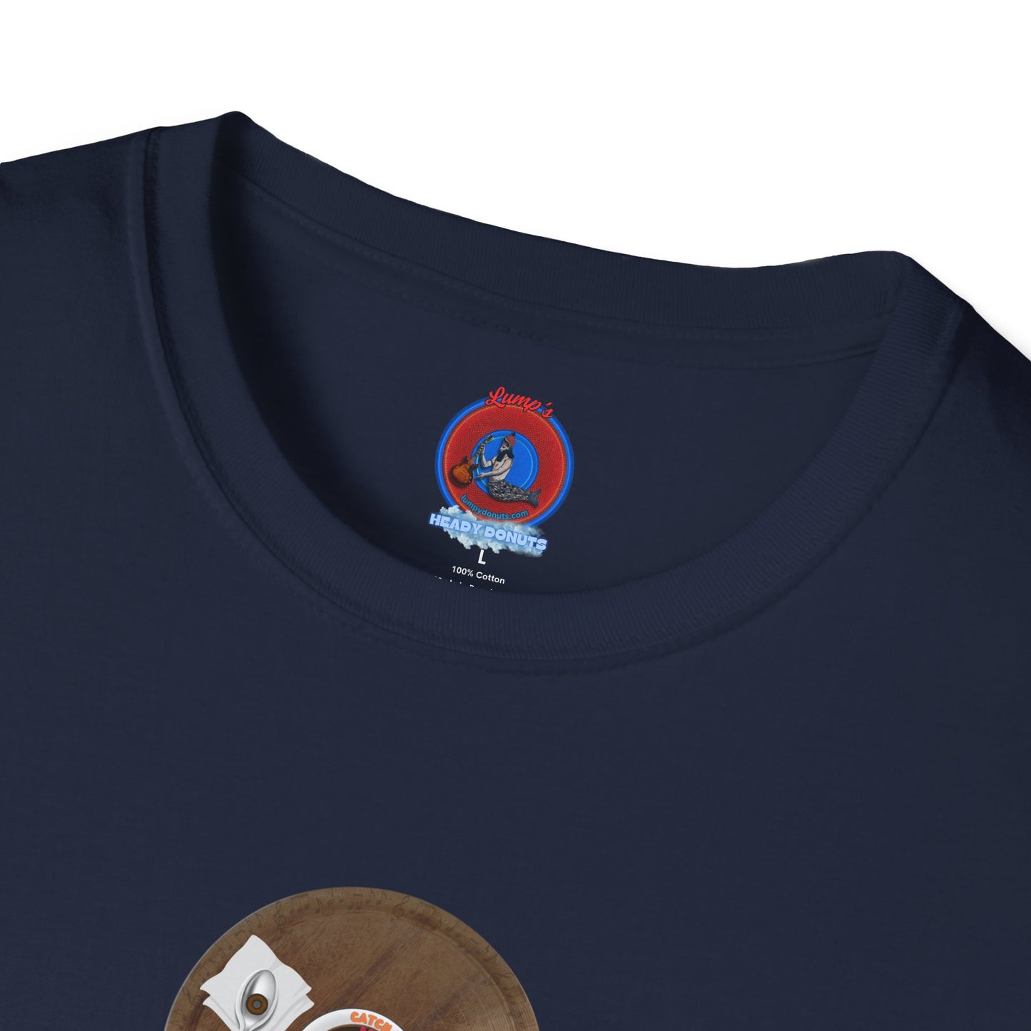 Coffee Traders Tee - Unisex Soft-Style - "Columbia House CDs " - paradoxical donut - variant 1 - coffee front/logo back