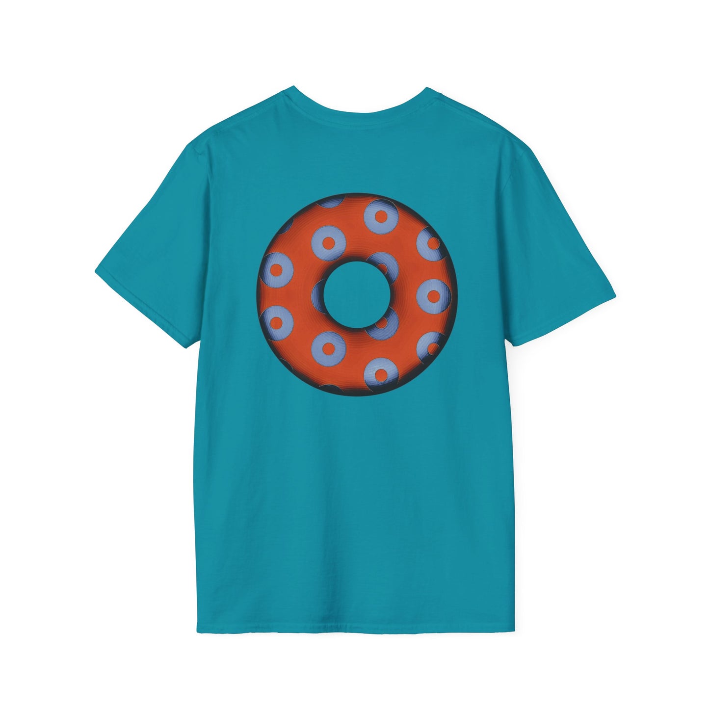 Plain Donuts/Unisex Soft-Style - "Plain Blimpy Paradoxical Donuts" - light blue/orange donuts
