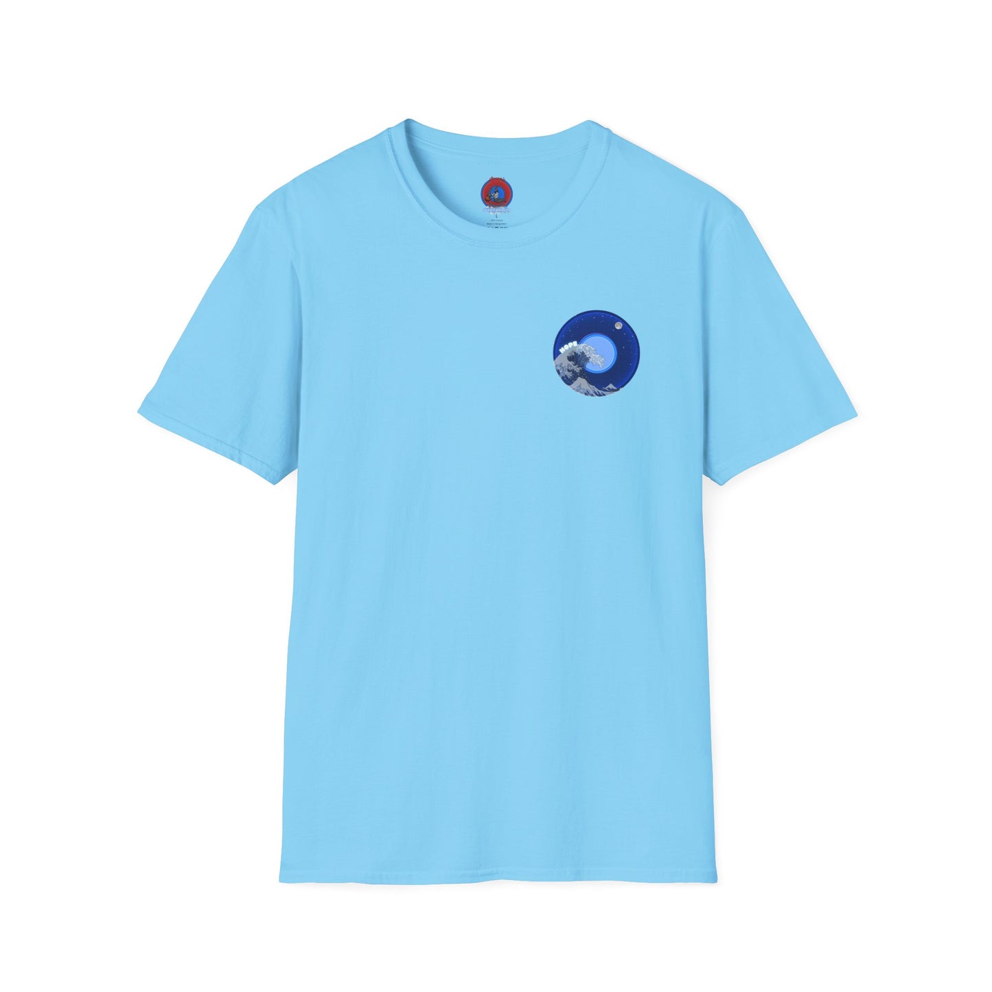 Classic Donut Tee - Unisex Soft-Style - "The Hopeful Waving Donut" - vivid blue donut