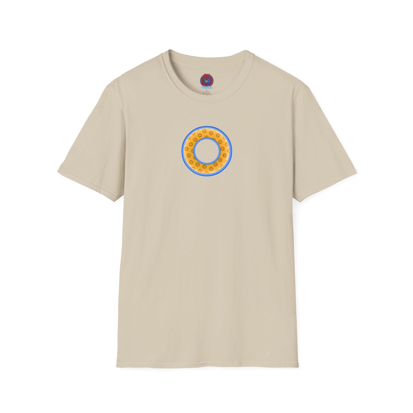 Plain Donuts/Unisex Soft-Style - "Plain Wide Mouthed Paradoxical Donuts" - yellow/light blue donuts