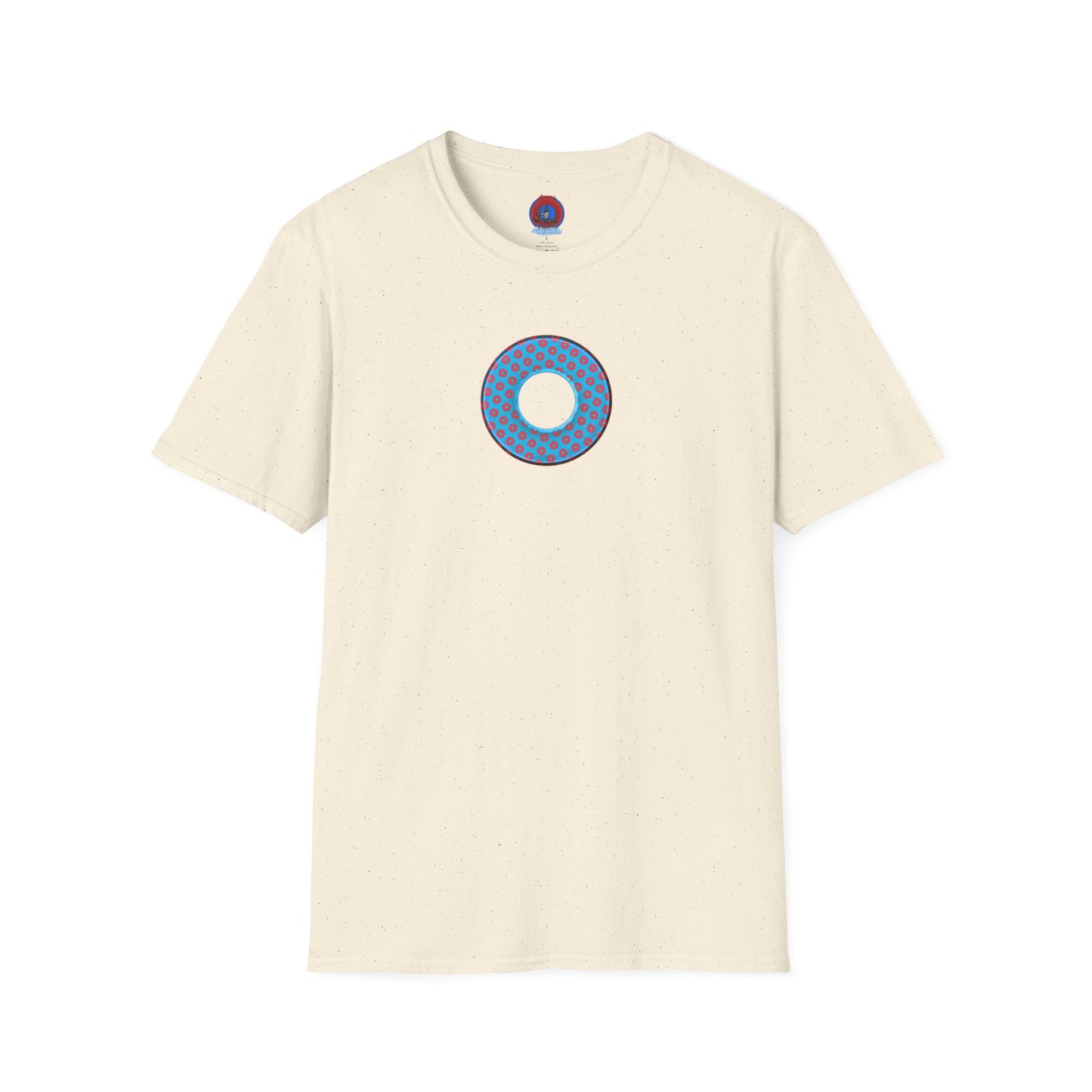 Plain Donuts/Unisex Soft-Style - "Plain Electric Paradoxical Donuts" - light blue/red donuts