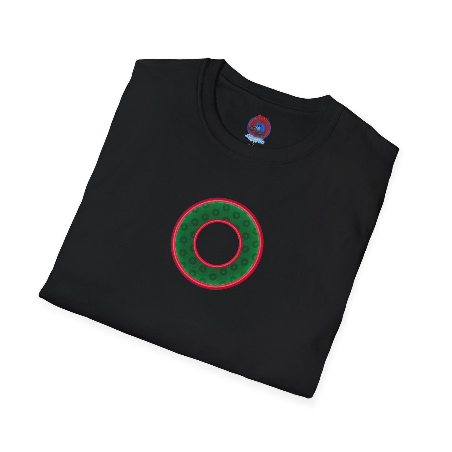 Plain Donuts/Unisex Soft-Style - "Plain Wide Mouthed Paradoxical Donuts" - dark green/red donuts