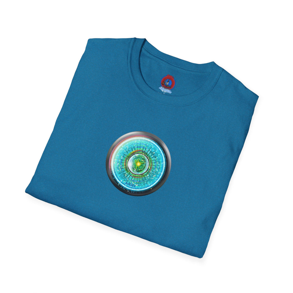 Classic Donut Tee - Unisex Soft-Style - "Donut of Life Tee" - vivid turquoise tube donut - variant 3