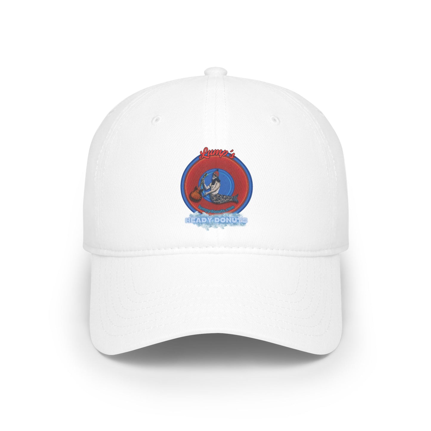 Lumpy Donut Baseball Cap - "Lump's Logo Donut Cap" - vivid red donut w/