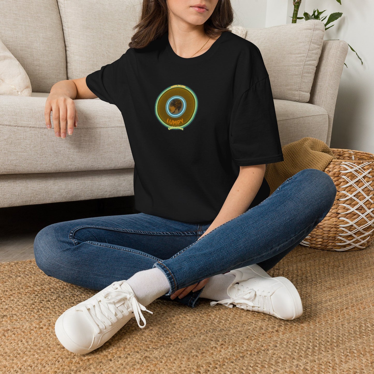 Classic Donut Tee - Unisex Soft-Style - "Lumpy Collective Donut" - bronze/green lumpy donut - variant 5