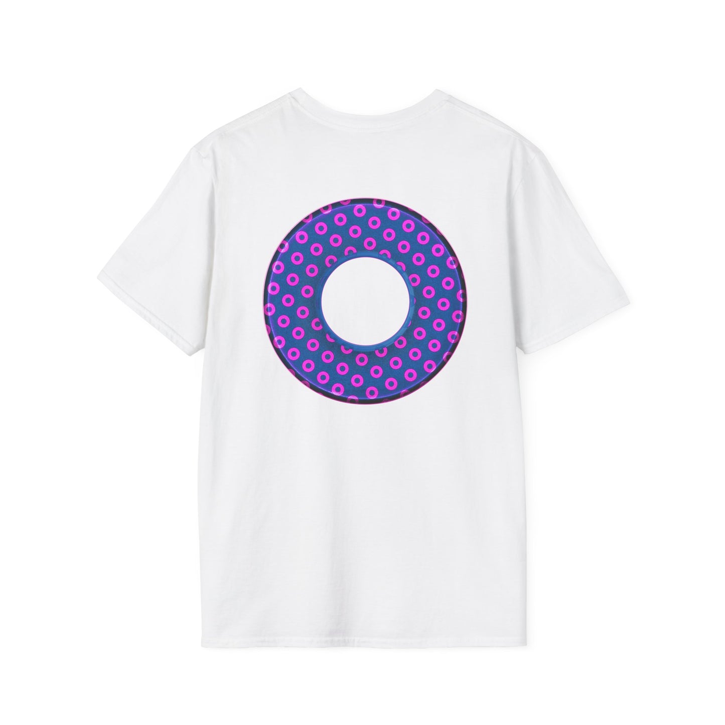 Plain Donuts/Unisex Soft-Style - "Plain Electric Paradoxical Donuts" - pink/dark blue donuts
