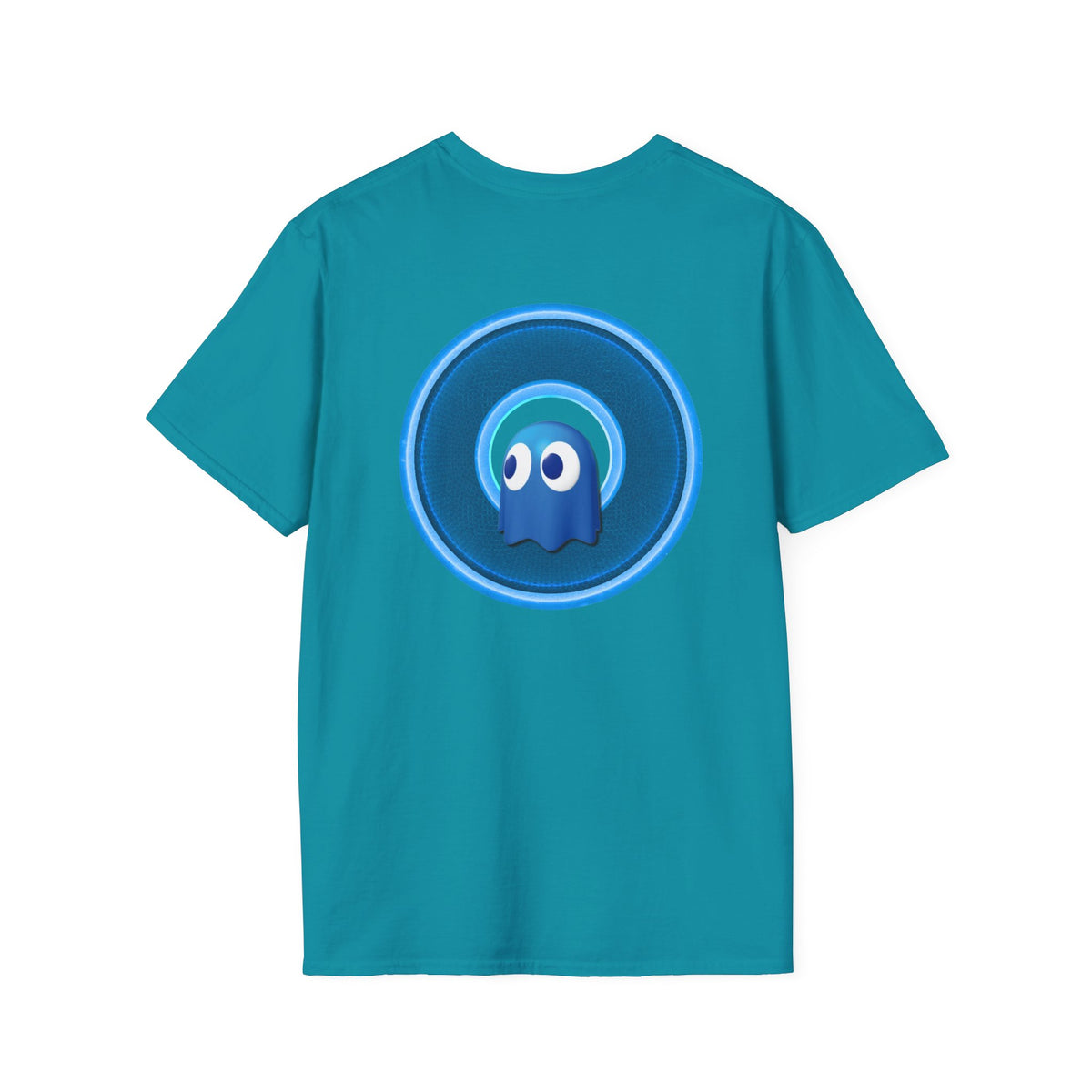 Classic Donut Tee - Unisex Soft-Style - "The Story of the Donut - a Ghostly Good Time" - variant 2 - blue/light blue rustic donut