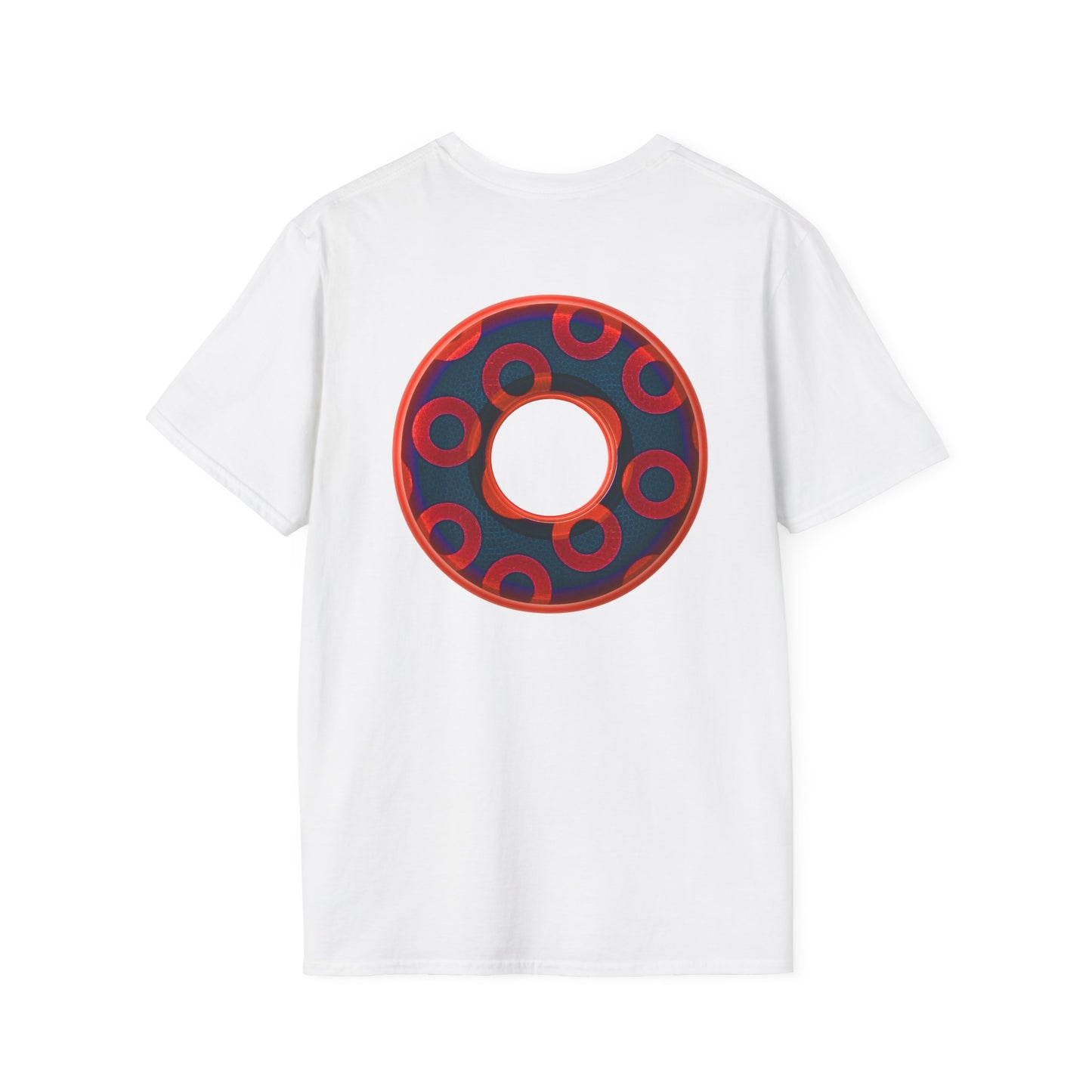 Plain Donuts/Unisex Soft-Style - "Plain Rustic Paradoxical Donuts" - red/navy blue donuts