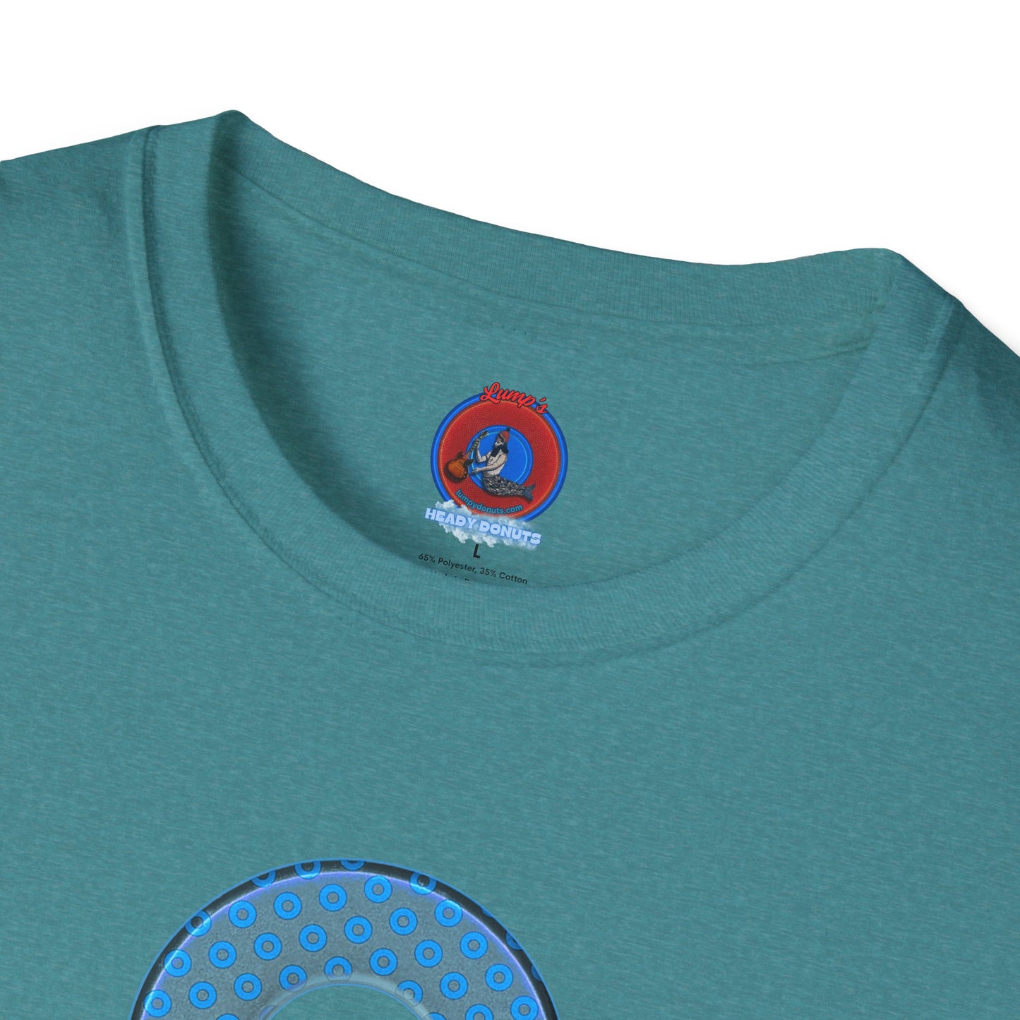 Plain Donuts/Unisex Soft-Style - "Plain Electric Paradoxical Donuts" - light blue/light teal donuts