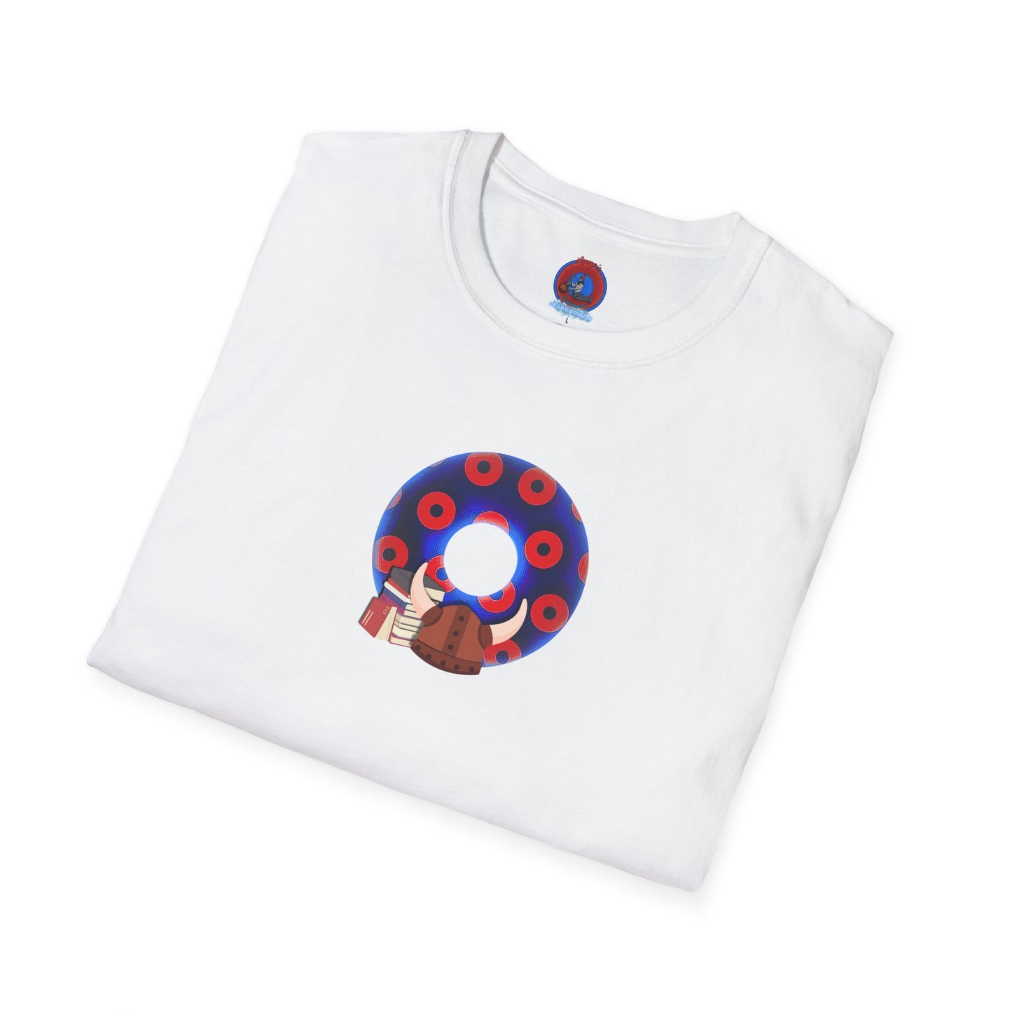 Classic Donut Tee - Unisex Soft-Style - "El Fuego Donut" - paradoxical blue/red donut