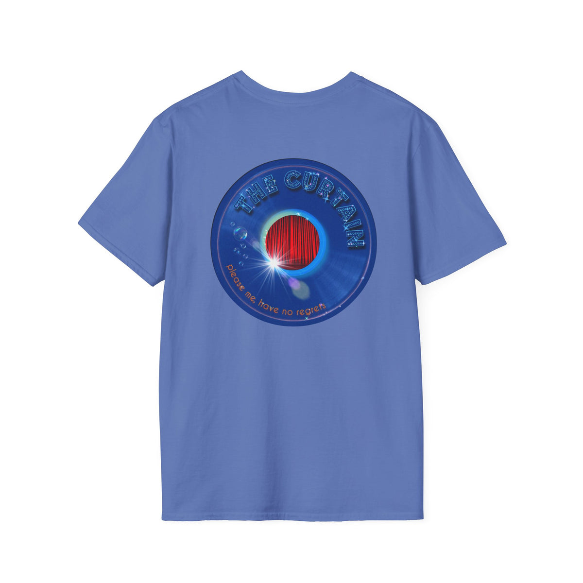 Classic Donut Tee - Unisex Soft-Style - "The Donut Without" - series 1.0  - variant 1 - vivid blue record donut