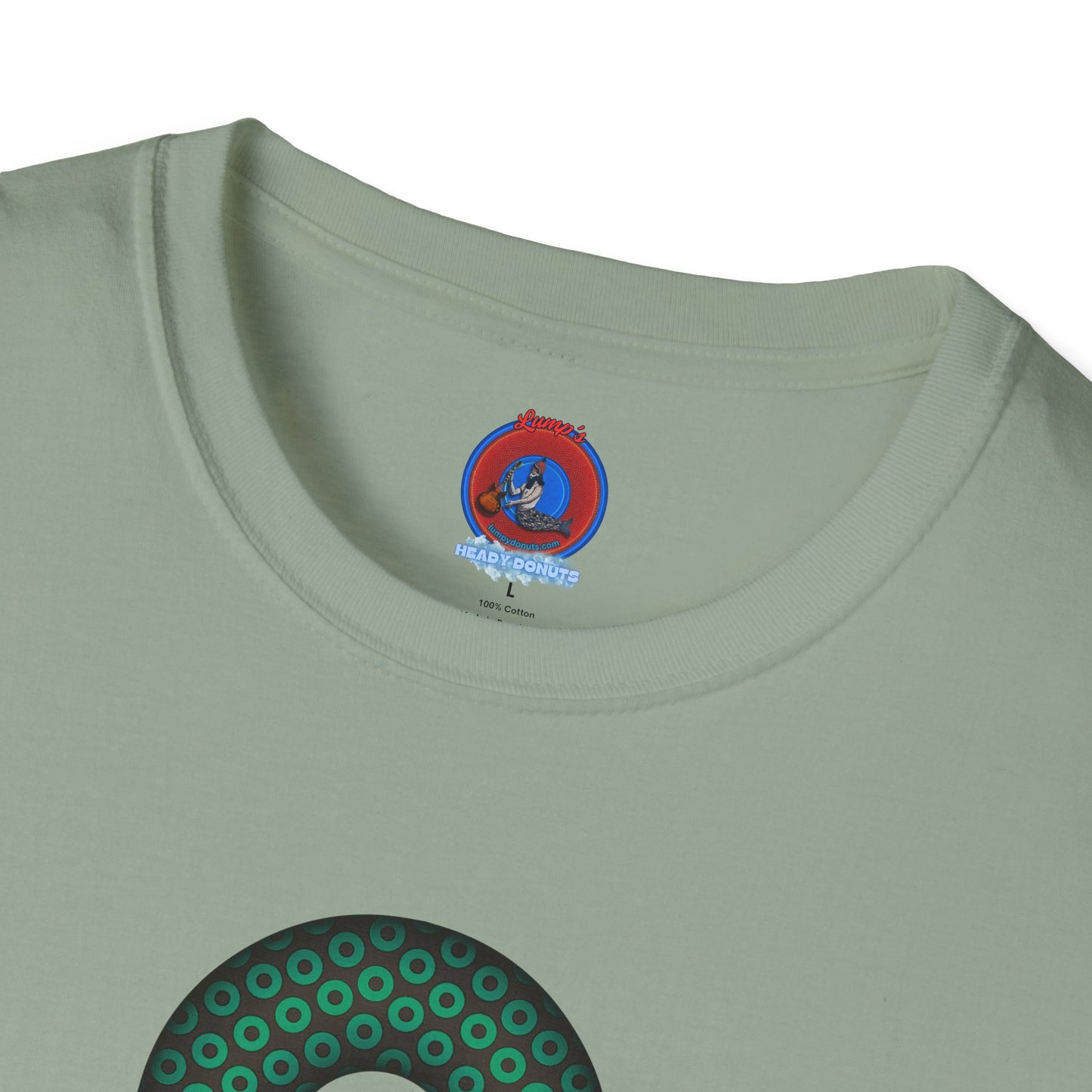 Plain Donuts/Unisex Soft-Style - "Plain Paradoxical Grided Donuts" - green/dark gray donuts