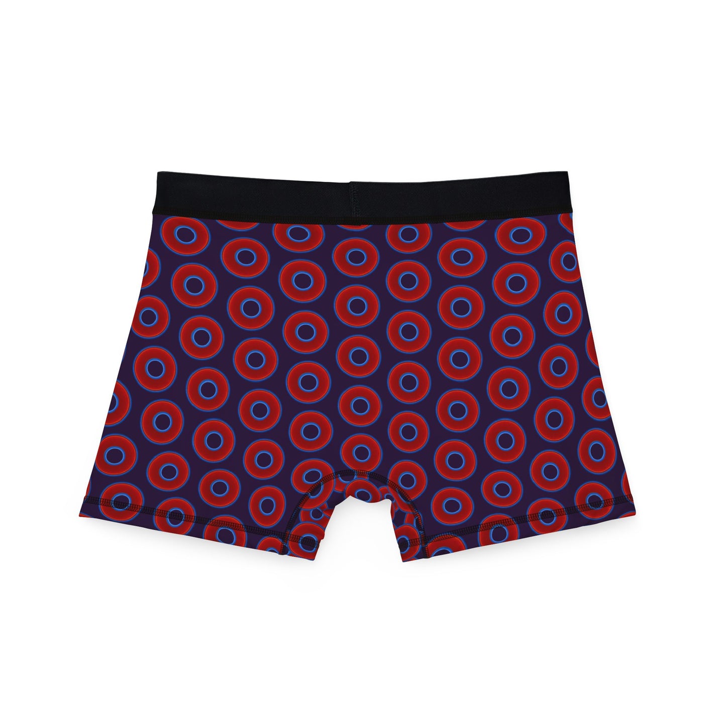 Men's Donut Boxers - red vivid donuts w/midnight purple background