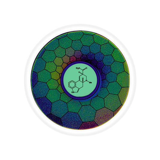 Donut Bumper/Outdoor Sticker - "Dr. Albert Hofmann's Donut" - series 1.0 - variant 2 - green hexadonut - [Die-Cut] 6"x 6"