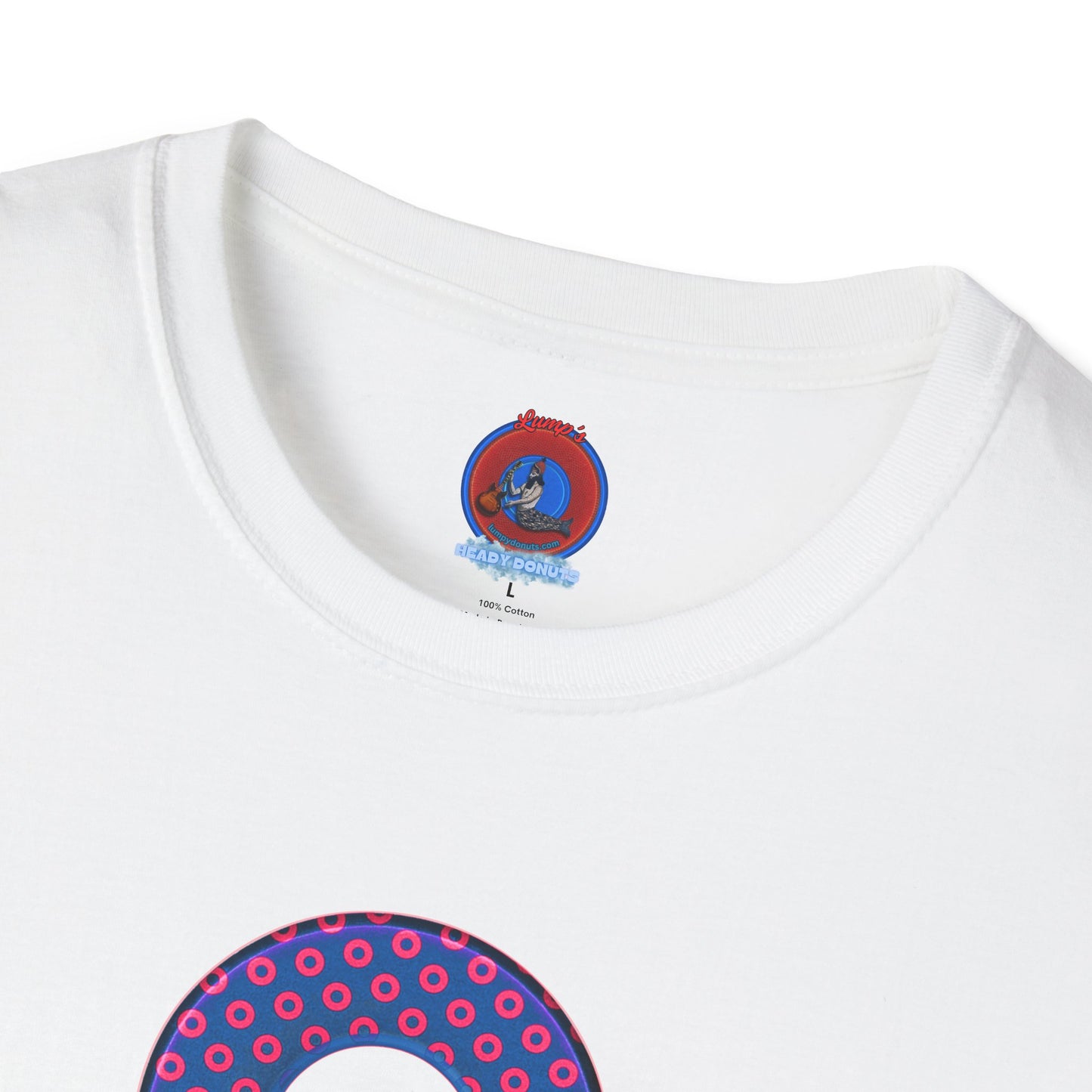 Plain Donuts/Unisex Soft-Style - "Plain Electric Paradoxical Donuts" - hot pink/navy blue donuts