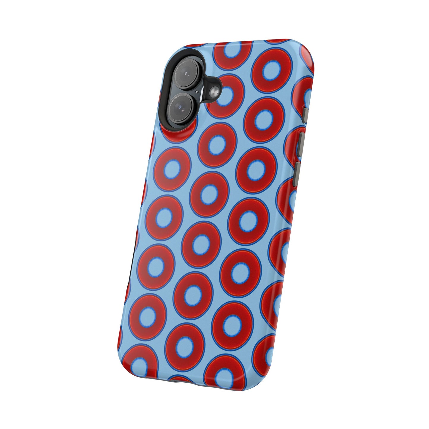 Magnetic Tough Donut Case - red vivid donut print w/sky blue background