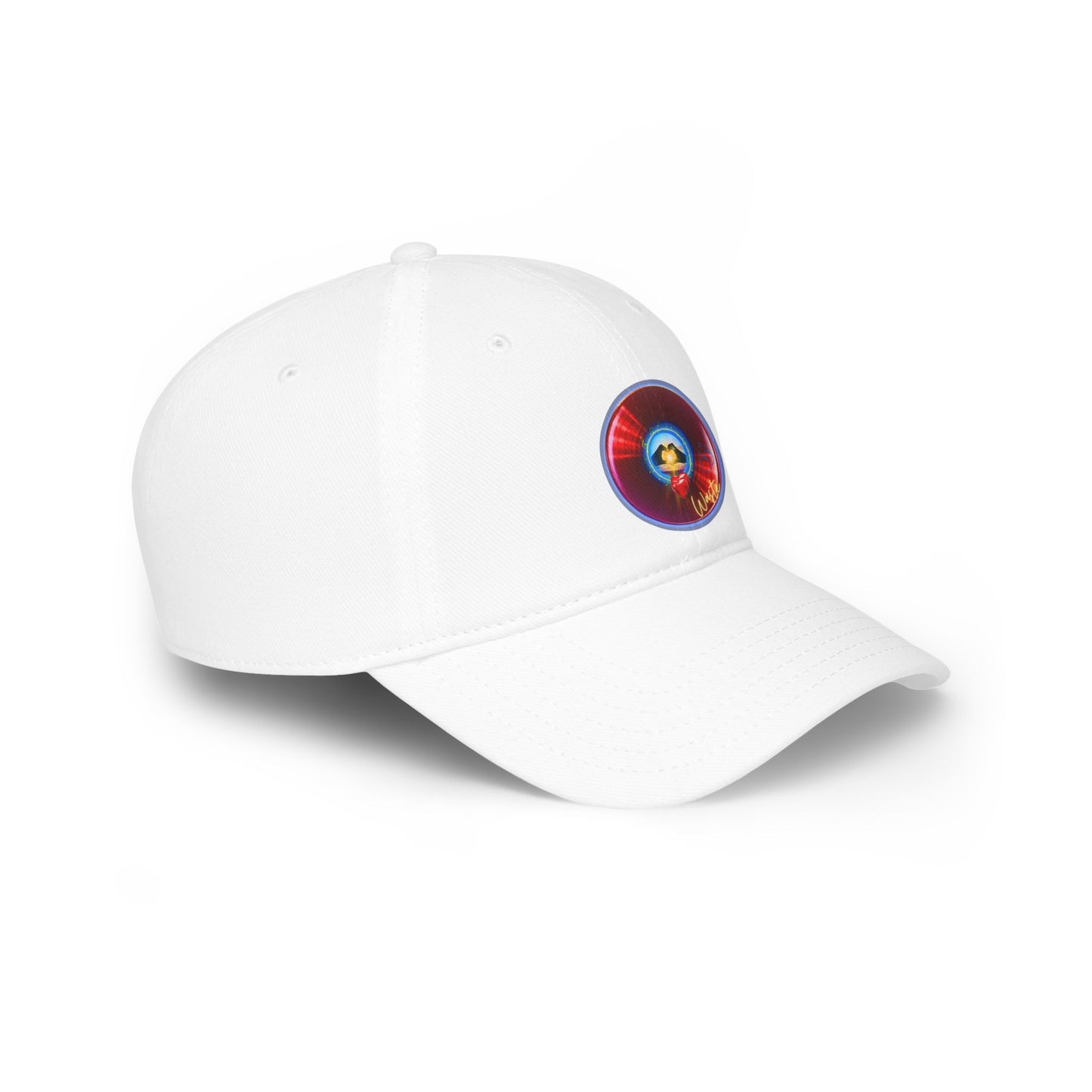 Lumpy Donut Baseball Cap - "Waste of a Perfectly Good Donut Cap" - variant 2 - vivid red record donut w/
