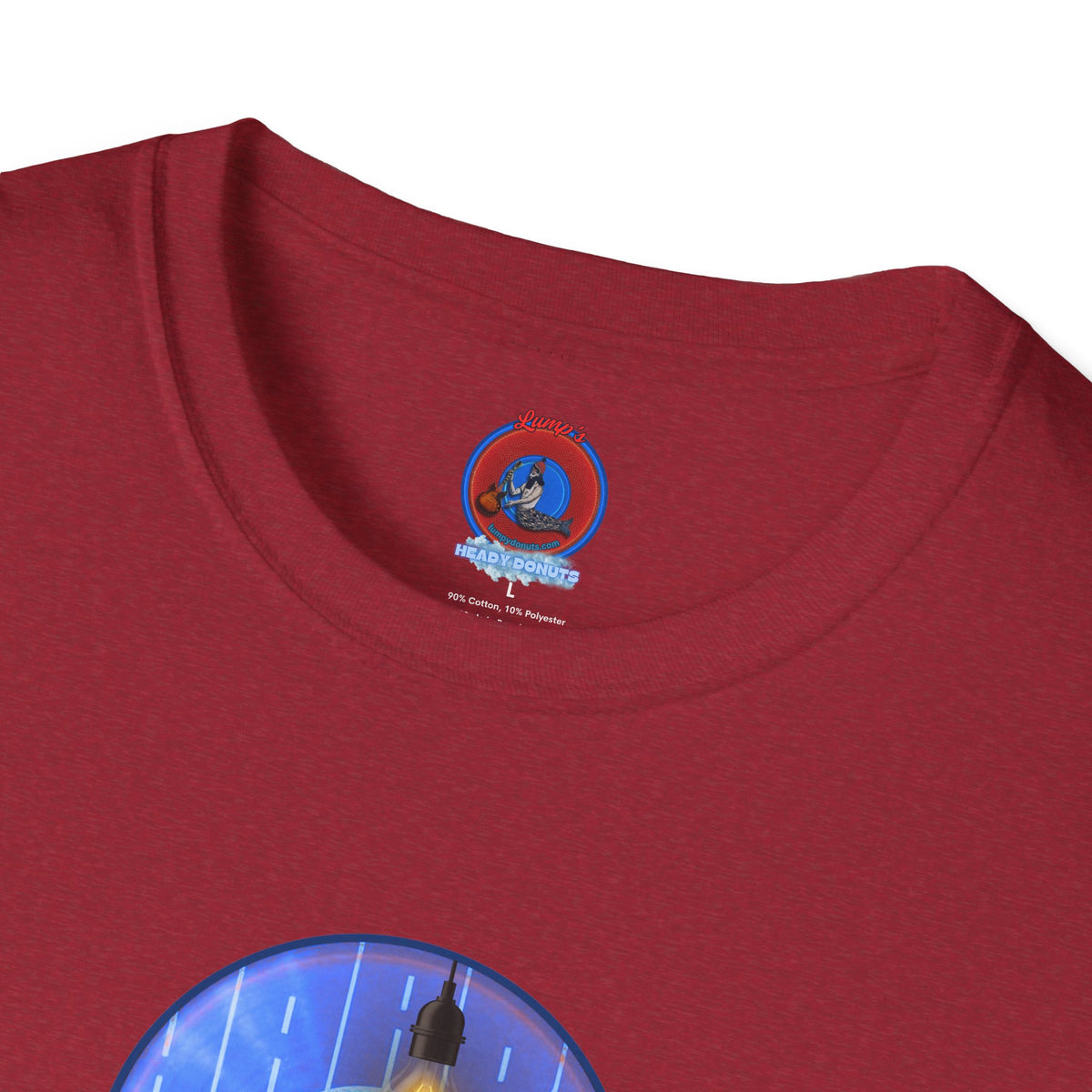 Classic Donut Tee - Unisex Soft-Style - "Harry Left His Donut Shirt" - series 1.0  - variant 4 - purple/blue donut - w/milk & light on