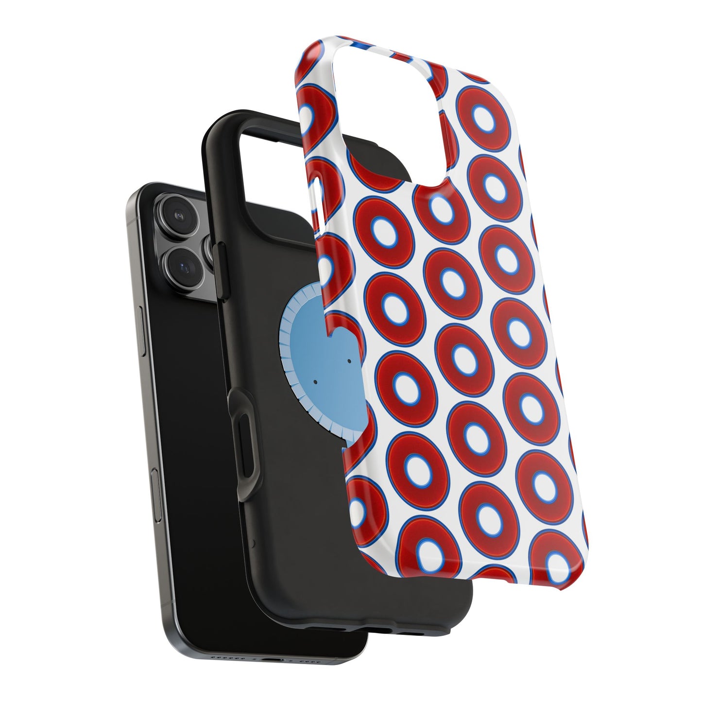 Magnetic Tough Donut Case - red vivid donut print w/white background