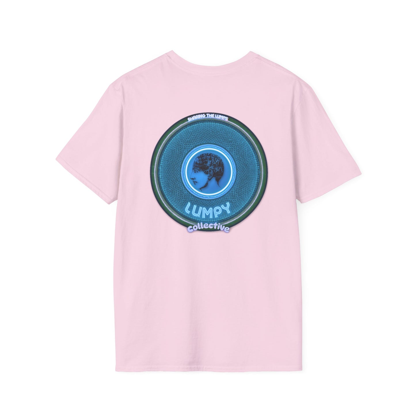 Classic Donut Tee - Unisex Soft-Style - "Lumpy Collective Donut" - aquamarine blue/green lumpy donut - variant 3