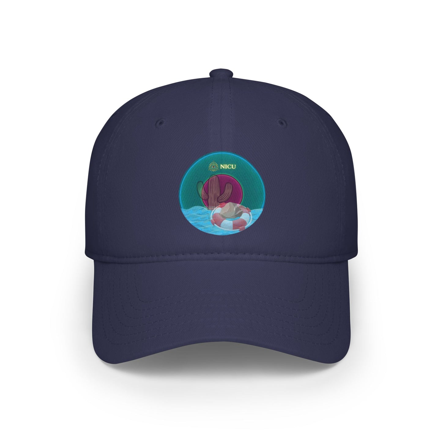 Lumpy Donut Baseball Cap - "The Donut Cap that Conveys" - dark teal vivid donut w/