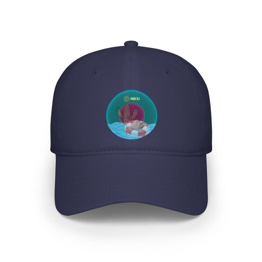 Lumpy Donut Baseball Cap - "The Donut Cap that Conveys" - dark teal vivid donut w/
