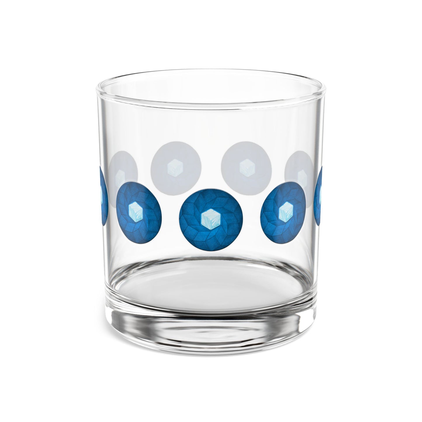 10oz Lumpy Rock Glass - "It's Ice... Cube's Rock Glass" - variant 2 - blue cubed donut