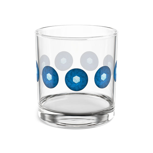 10oz Lumpy Rock Glass - "It's Ice... Cube's Rock Glass" - variant 2 - blue cubed donut